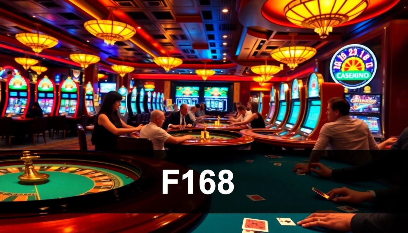 Experience the thrill of the link F168 in a luxurious casino setting filled with exciting games.