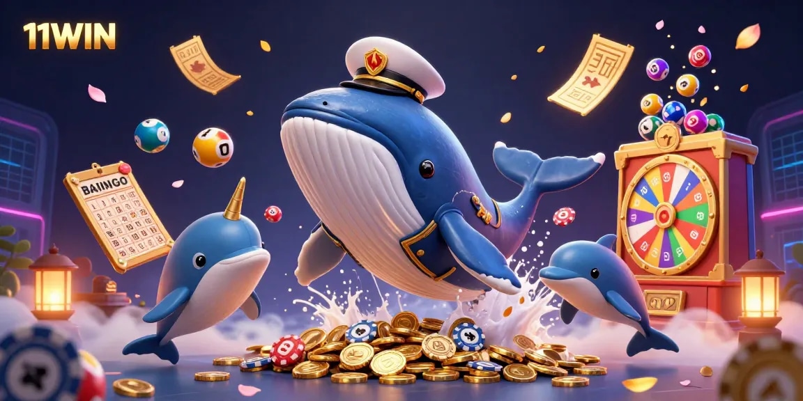 Engage with 11WIN's thrilling 3D casino adventure featuring playful characters and exciting gaming elements.
