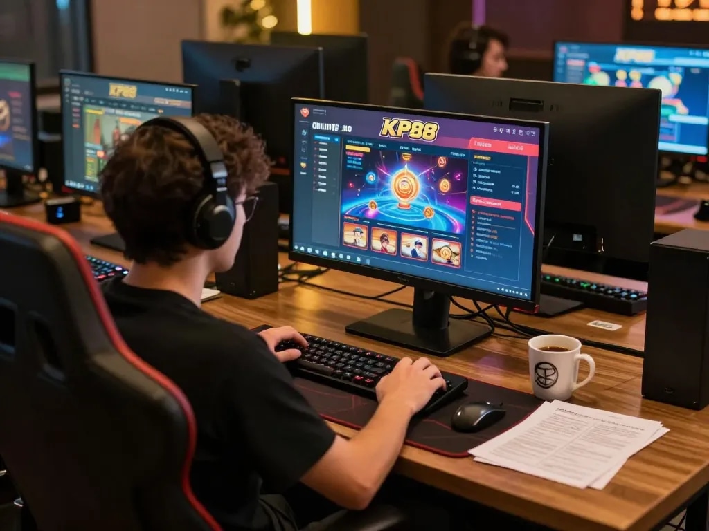 Player engaging in online casino gaming on KP88, focused on strategy and comfort.