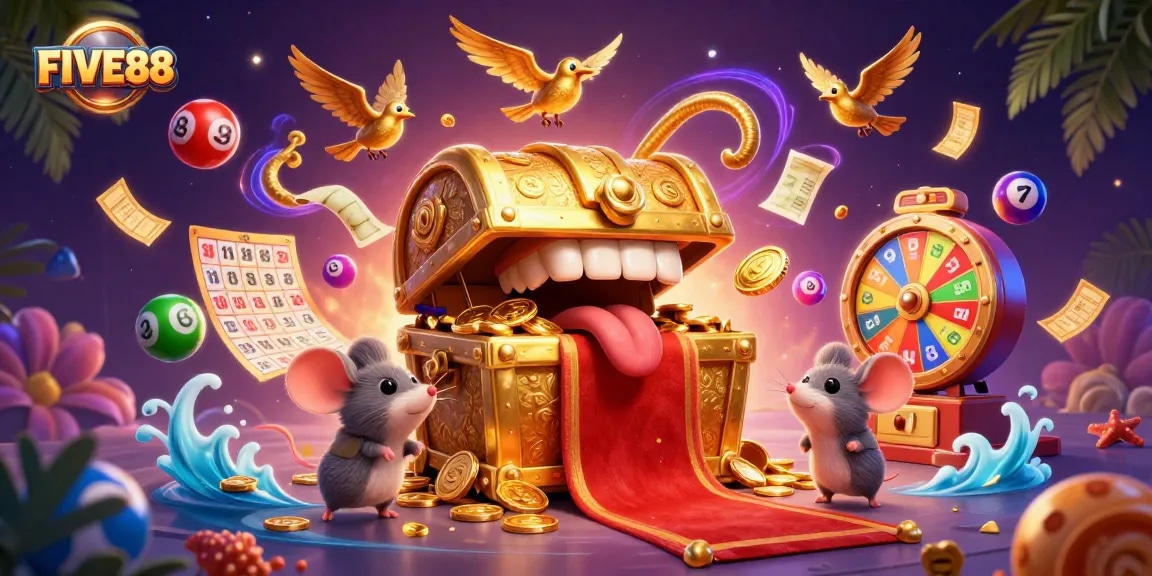 Engage with FIVE88's thrilling online gaming experience featuring vibrant lottery elements.