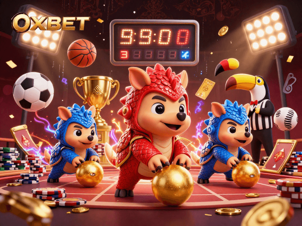 Experience thrilling OXBET action with dynamic pangolins and vibrant sports elements!