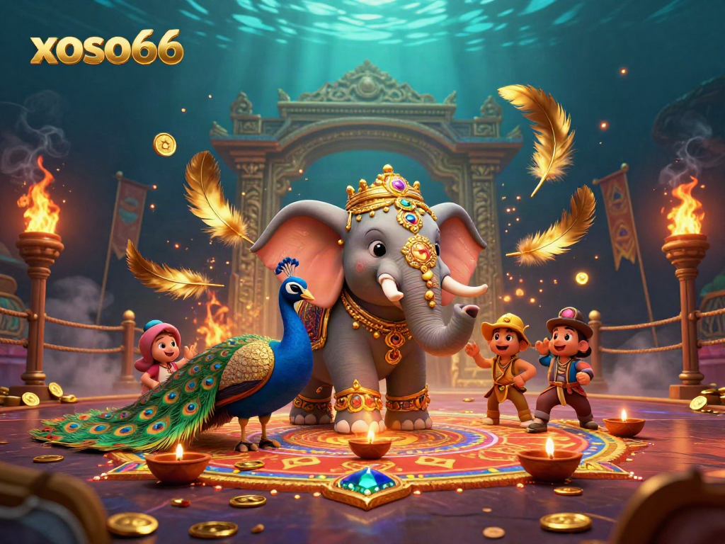Experience excitement with xoso66 in this vibrant illustration of a Diwali-themed casino scene.