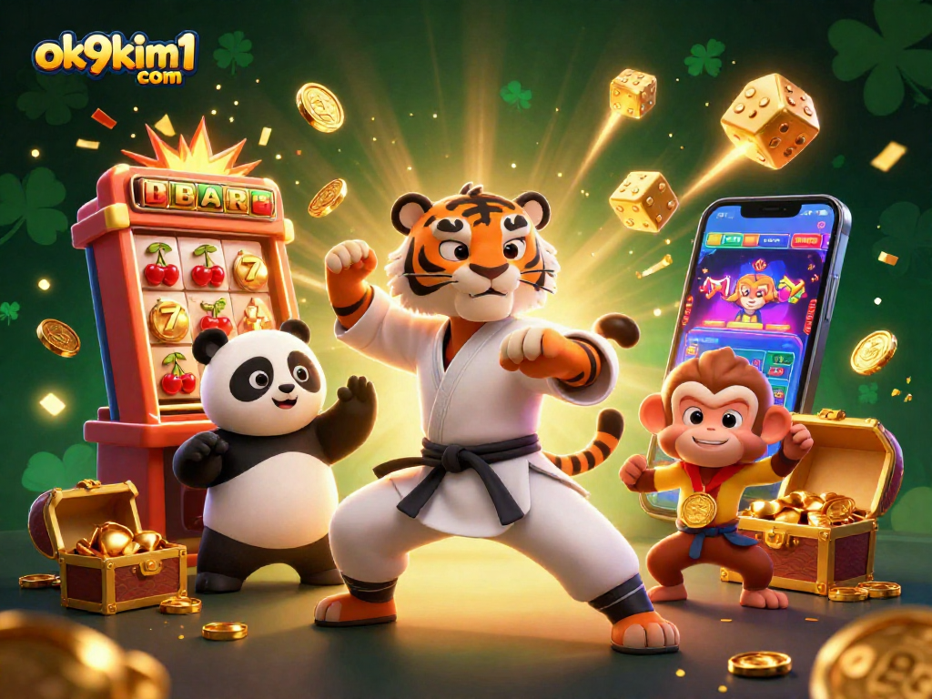 Experience thrilling wins at ok9kim1 com with vibrant slot machines and playful characters.