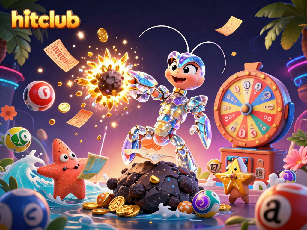 Experience excitement with hitclub's vibrant gaming scene, featuring colorful elements and thrilling action.