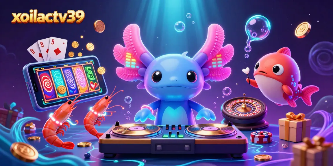 Immerse in xoilactv39 with vibrant casino elements and engaging underwater characters.