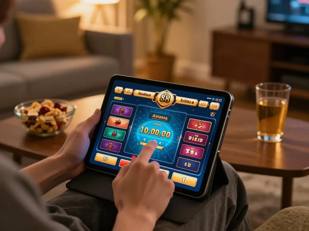 Experience engaging gameplay on the Uk 88 mobile app in a cozy setting