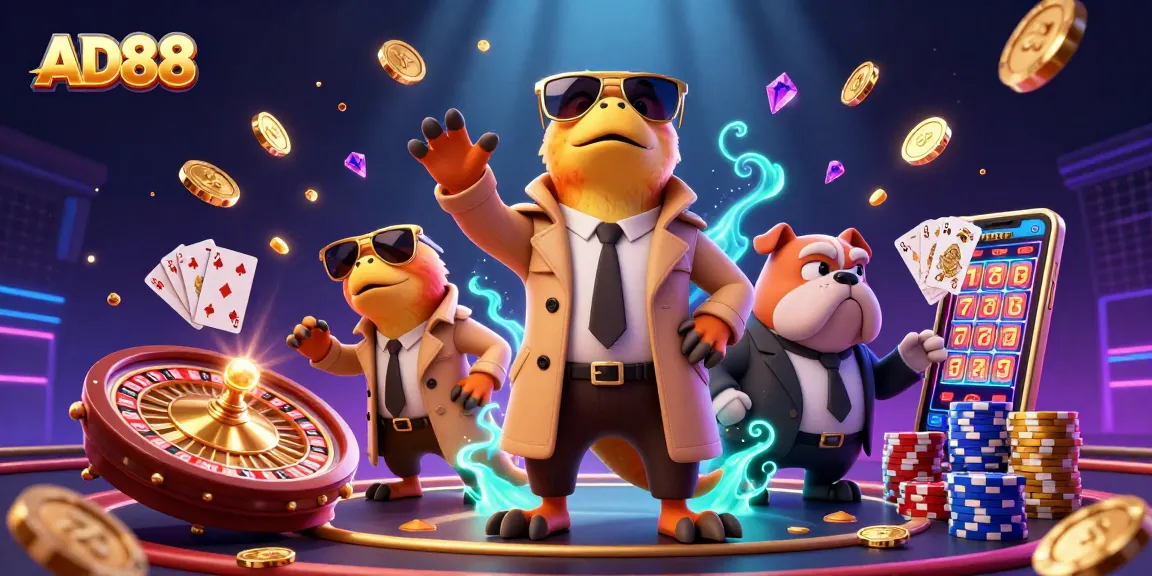Experience the fun of AD88 with skilled raptors amusingly attempting to enter a casino.