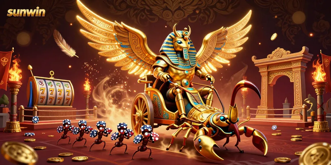 Experience thrilling action as the sunwin brand shines in this dynamic casino-themed 3D illustration.