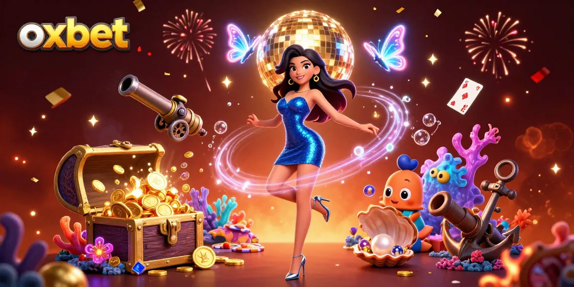 Experience the thrilling atmosphere at OXBET as players engage with vibrant casino elements and dynamic characters.