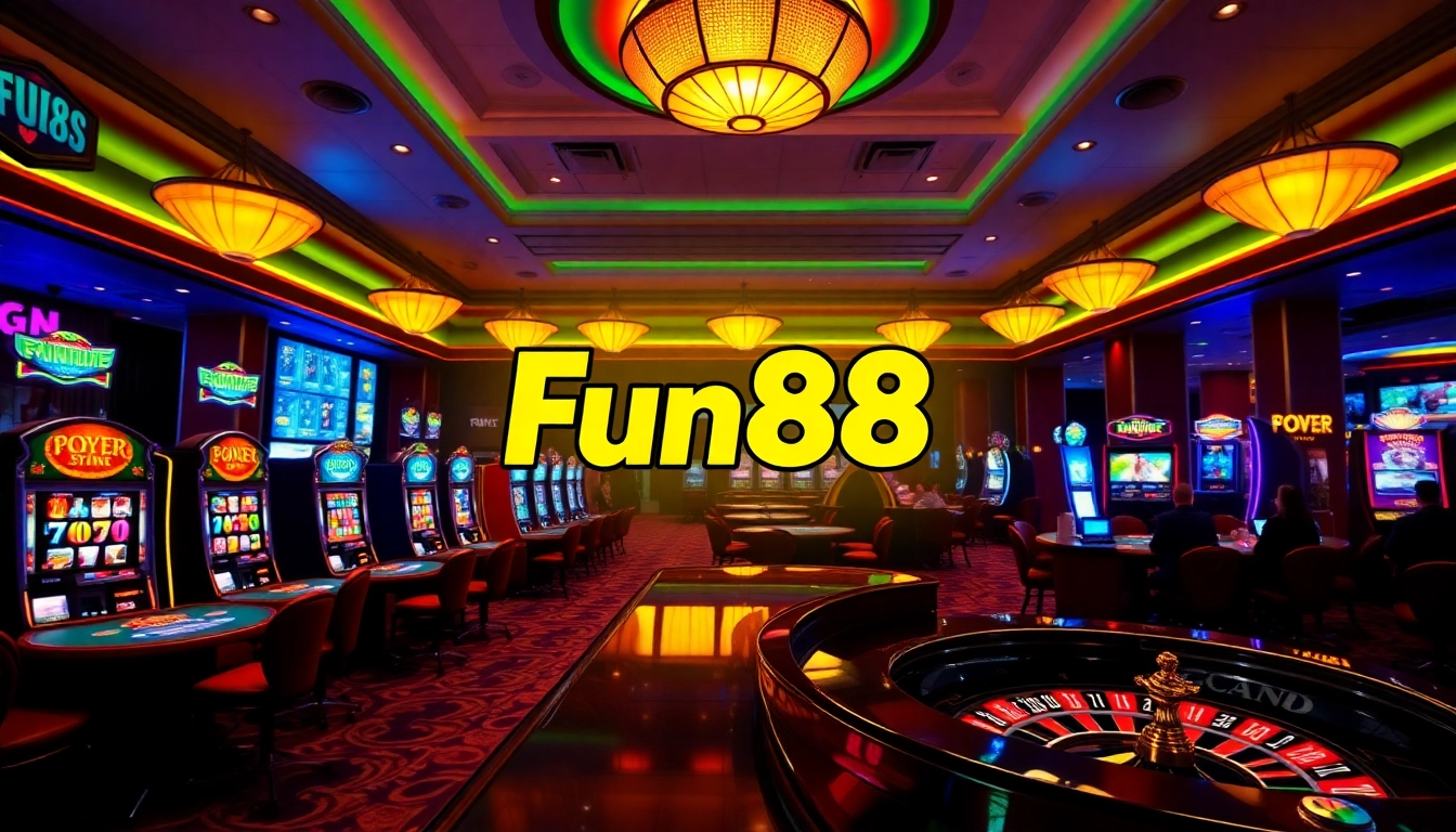 Experience the excitement of Fun88's online gambling with vibrant casino tables and games.
