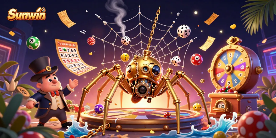Engage with Sunwin's thrilling gaming experience as the golden spider weaves golden chains and captures dice.