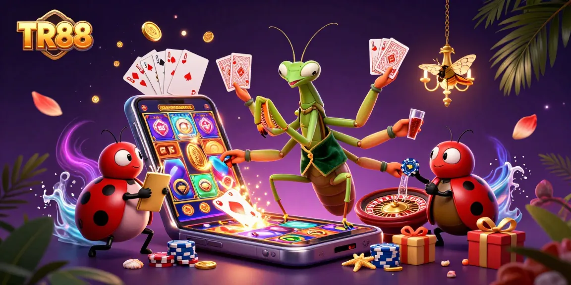 Experience the thrilling action of TR88 as characters engage in card games with vibrant casino elements.